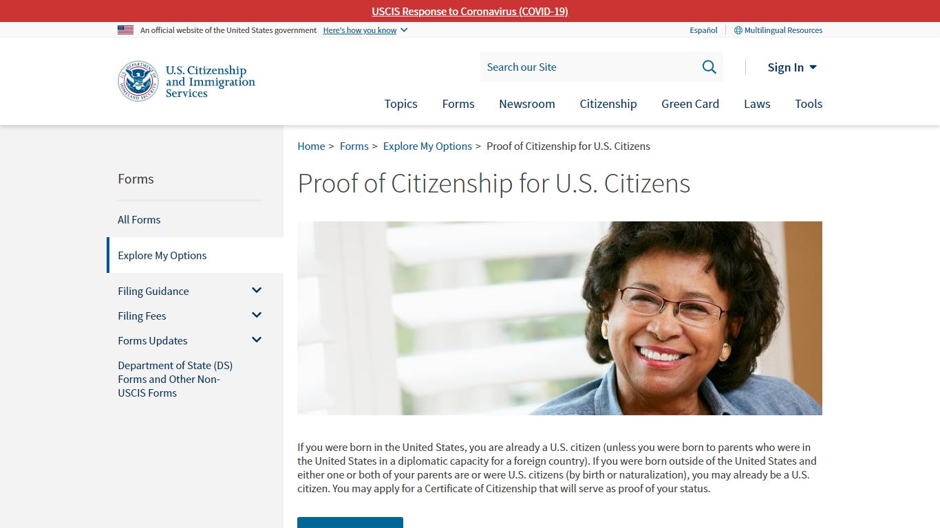 Proof of Citizenship for U.S. Citizens | USCIS